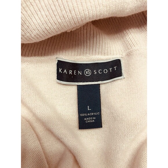 Karen Scott Pink Turtleneck Sweater Womens Sz Large Pullover - Picture 2 of 5